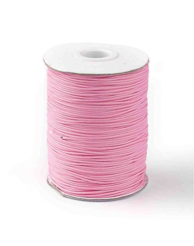 Cordón de poliester encerado. Piel de Serpiente. Color HOT PINK. 1 mm grosor. 80 metros cono.