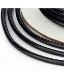 Cordón de poliester Encerado Negro 2 milímetros grosor 3 metros