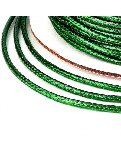 Cordón de poliester Encerado Verde 2 milímetros grosor 3 metros