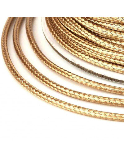 Cordón de poliester Encerado Dorado 2 milímetros grosor 3 metros
