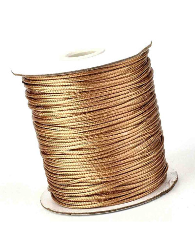 Cordón de poliester Encerado Dorado 2 milímetros grosor 3 metros