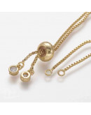 Cadena regulable para pulsera. Bañado (18kGold). 120 mm. 1,5 mm perforación.