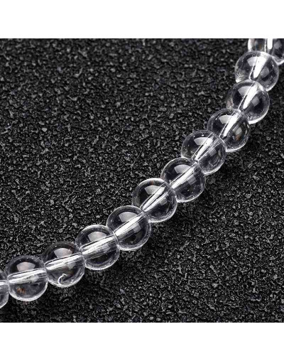 Esfera. Transparente. 06 milímetros diámetro. 1 mm perforación. 50 unidades hilo (aproximado).