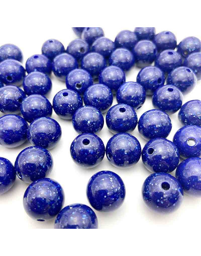 Imitación: Lapislazuli. Esfera. 6 milímetros diámetro. 1,5 mm perforación. 100 unidades aprximado.