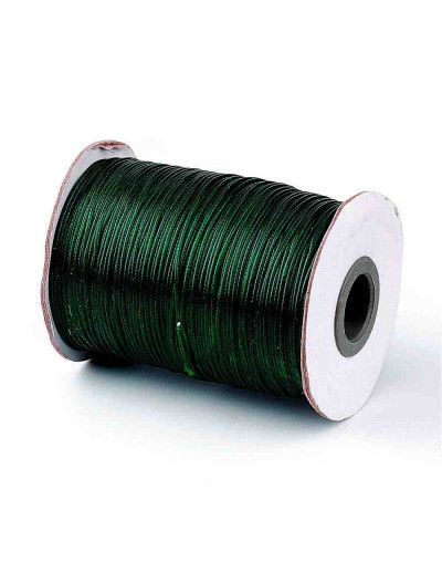Cordón de poliester encerado. Piel de Serpiente. Color DARK GREEN. 1 mm grosor. 80 metros cono.