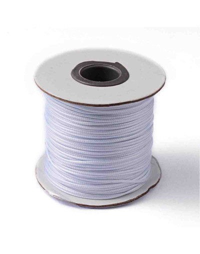 Cordón de poliester encerado. Piel de Serpiente. Color WHITE. 1 mm grosor. 80 metros cono.