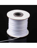 Cordón de poliester encerado. Piel de Serpiente. Color WHITE. 1 mm grosor. 80 metros cono.