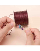 Cordón de poliester encerado. Piel de Serpiente. Color DARK RED. 1 mm grosor. 80 metros cono.