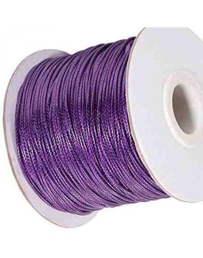 Cordón de poliester encerado. Piel de Serpiente. Color PURPLE. 1 mm grosor. 80 metros cono.