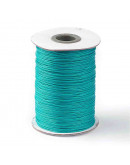 Cordón de poliester encerado. Piel de Serpiente. Color DARK TURQUOISE. 1 mm grosor. 5 metros.