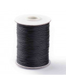 Cordón de poliester encerado. Piel de Serpiente. Color BLACK. 1 mm grosor. 5 metros.