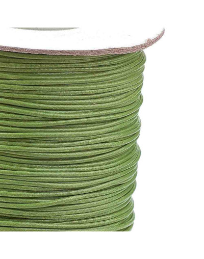 Cordón de poliester encerado. Piel de Serpiente. Color OLIVE DRAB. 1 mm grosor. 5 metros.