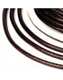 Cordón de poliester encerado. Piel de Serpiente. Color COCONUT BROWN. 1 mm grosor. 5 metros.