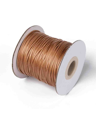 Cordón de poliester encerado. Piel de Serpiente. Color GOLD. 1 mm grosor. 5 metros.