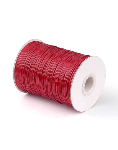 Cordón de poliester encerado. Piel de Serpiente. Color FIRE BRICK. 1 mm grosor. 5 metros.