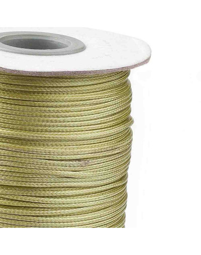 Cordón de poliester encerado. Piel de Serpiente. Color DARK KHAKI. 1 mm grosor. 5 metros.