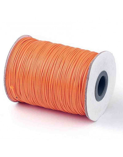 Cordón de poliester encerado. Piel de Serpiente. Color ORANGE. 1 mm grosor. 5 metros.