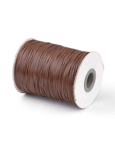 Cordón de poliester encerado. Piel de Serpiente. Color SIENNA. 1 mm grosor. 5 metros.