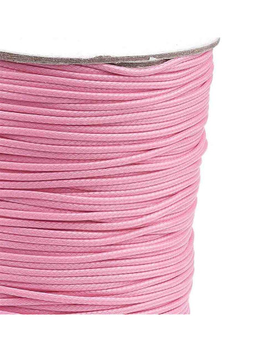 Cordón de poliester encerado. Piel de Serpiente. Color HOT PINK. 1 mm grosor. 5 metros.