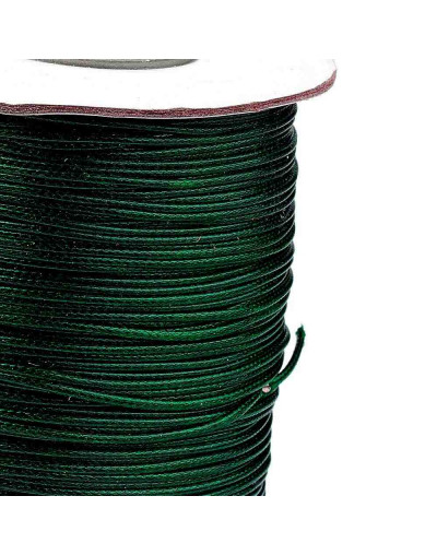 Cordón de poliester encerado. Piel de Serpiente. Color DARK GREEN. 1 mm grosor. 5 metros.