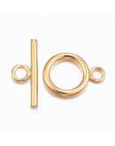 Cierre Acero inoxidable Color dorado 16x12 milímetros Barra 18 mm 1 juego Cierre Acero inoxidable Color dorado 16x12 milímetros Barra 18 mm 1 juego