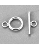 Cierre Acero inoxidable Color plateado 16x12 milímetros Barra 18 mm 1 juego Cierre Acero inoxidable Color plateado 16x12 milímetros Barra 18 mm 1 juego