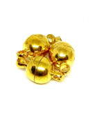 Cierre magnético. Aleación de cobre. Color dorado. 11,5x6 milímetros. 1,2 mm agujero. 2 sets. 
