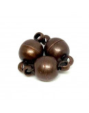 Cierre magnético. Cobre. Color cobre antiguo. 11,5x6 milímetros. 1,2 mm agujero. 2 sets. 