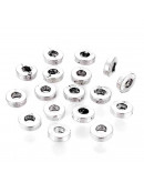 Donut. Aleación. Color plateado. 6x2 milímetros. 2,5 mm perforación. 20 unidades