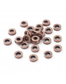 Donut. Cobre. Color cobre antiguo. 6x2 milímetros. 2,5 mm perforación. 20 unidades