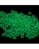 Corazón negro sólido. Moneda fluorescente. 7 mm diámetro. 1,5 mm perforación. 100 uds aprox.