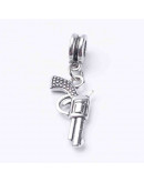 European Beads. Pistolas. Aleación. Color plata antigua. 35 milímetros. 5 mm perforación. 2 uds.