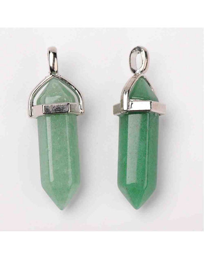 Aventurina verde. con engarce de aleación de cobre. 35 milímetros. 3x5 mm engarce. 1 unidad