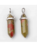 Unakite. con engarce de aleación de cobre. 35 milímetros. 3x5 mm engarce. 1 unidad Unakite. con engarce de aleación de cobre. 35 milímetros. 3x5 mm engarce. 1 unidad