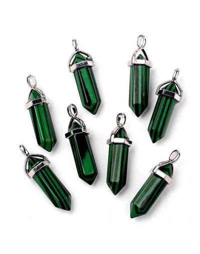 Malaquita sintética. con engarce de aleación de cobre. 35 milímetros. 3x5 mm engarce. 1 unidad