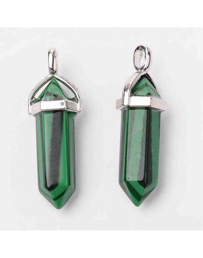 Malaquita sintética. con engarce de aleación de cobre. 35 milímetros. 3x5 mm engarce. 1 unidad