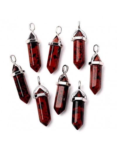 Obsidiana café. con engarce de aleación de cobre. 35 milímetros. 3x5 mm engarce. 1 unidad