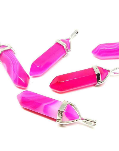 Agata rosada. con engarce de aleación de cobre. 35 milímetros. 3x5 mm engarce. 1 unidad