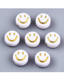 Smile dorado. Moneda blanca. 7x3,5 milímetros. 1,5 mm perforación. 100 unidades aproximado.