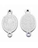 San Benedicto. Acero Inoxidable. Color plateado. 16x9x0,8 mm 1 mm perforación