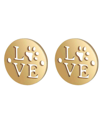 Huella de perro. Acero Inoxidable. Color dorado. 12x0,8 mm 1 mm perforación