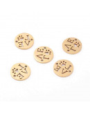 Huella de perro. Acero Inoxidable. Color dorado. 12x0,8 mm 1 mm perforación