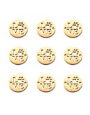 Huella de perro. Acero Inoxidable. Color dorado. 12x0,8 mm 1 mm perforación