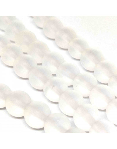 Esfera frost. Blanco. 08 milímetros diámetro. 1,20 mm perforación. 100 unidades hilo (aproximado). Esfera frost. Blanco. 08 milímetros diámetro. 1,20 mm perforación. 100 unidades hilo (aproximado).