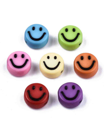 Smile negro. Moneda multicolor. 7x3,5 milímetros. 1,5 mm perforación. 100 unidades aproximado.