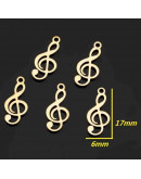 Música. Acero inoxidable.Color dorado.17x6x2 mm 2 mm perforación. 1 unidad Música. Acero inoxidable.Color dorado.17x6x2 mm 2 mm perforación. 1 unidad