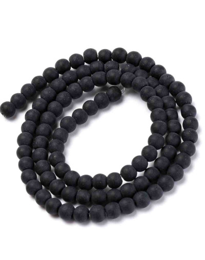 Esfera frost. Negro. 04 milímetros diámetro. 1 mm perforación. 80 unidades hilo (aproximado).