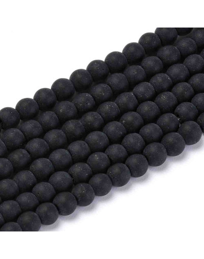 Esfera frost. Negro. 04 milímetros diámetro. 1 mm perforación. 80 unidades hilo (aproximado).