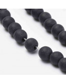 Esfera frost. Negro. 06 milímetros diámetro. 1 mm perforación. 55 unidades hilo (aproximado).