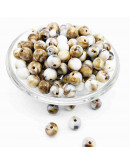 Imitación: Shell. Esfera. 6 milímetros diámetro. 1,5 mm perforación. 100 unidades aproximado.